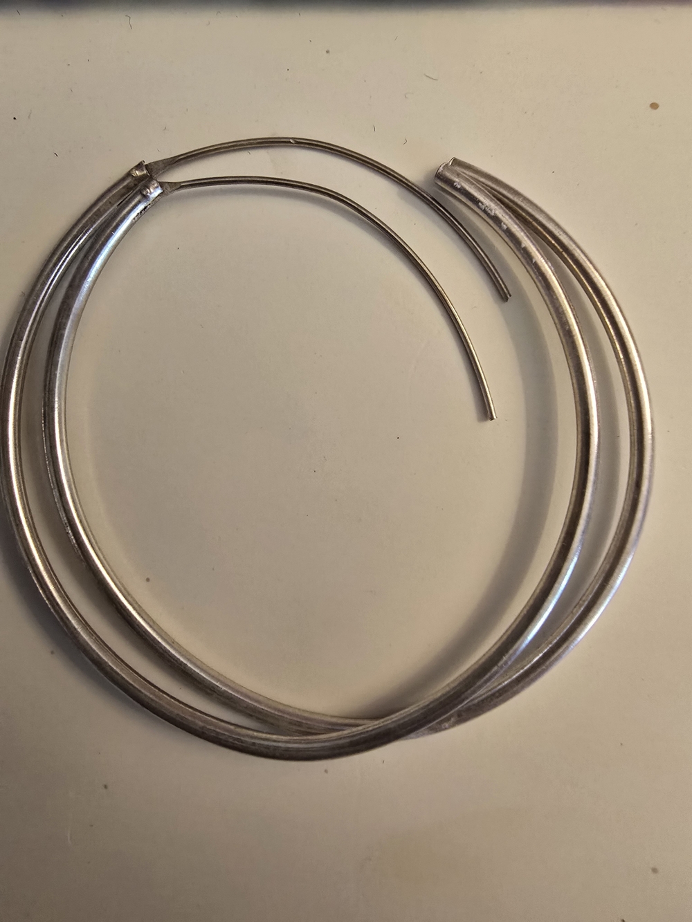 Classic Silver Hoop Earrings - Double Band